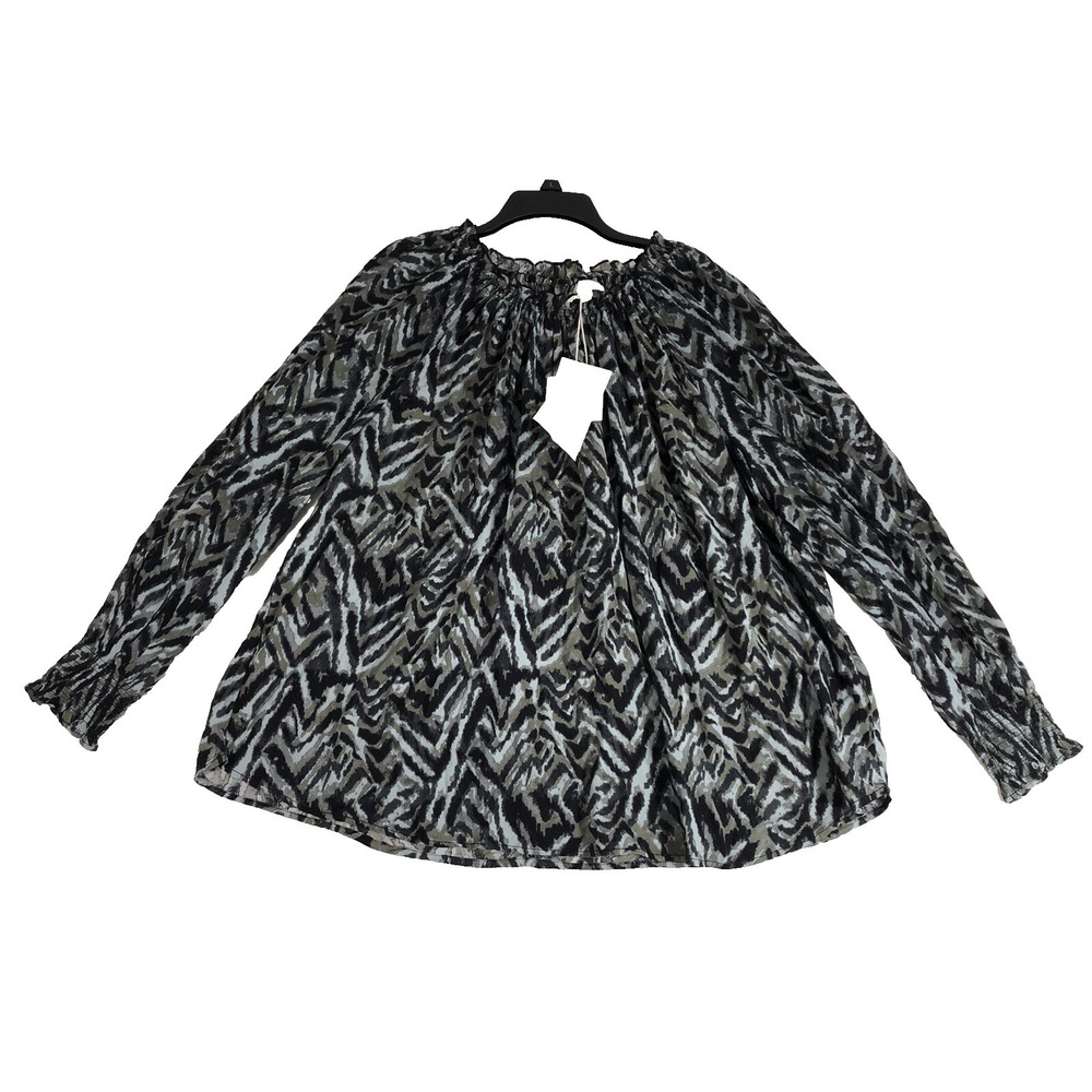 Beach Lunch Lounge Blouse Women's Size Large Black Glow Marissa Top‎ Shirt NWT